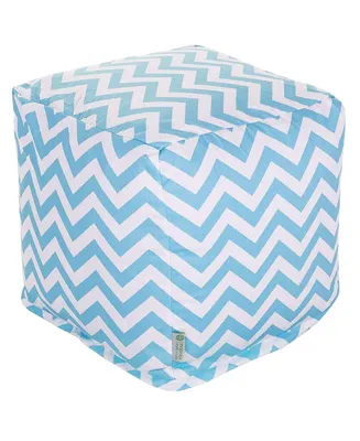 Majestic Home Goods Chevron Ottoman Pouf Cube with Removable Cover 17" x