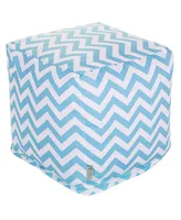 Majestic Home Goods Chevron Ottoman Pouf Cube with Removable Cover 17" x