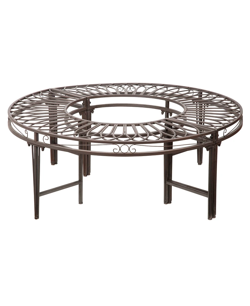 Design Toscano Gothic Roundabout Steel Garden Bench