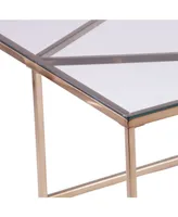 Southern Enterprises Imogen Contemporary Glass Top Cocktail Table