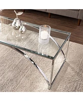 Southern Enterprises Arabelle Glass Top Cocktail Table
