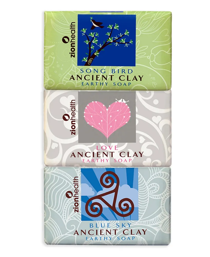 Zion Health Songbird + Love Soap + Blue Sky Clay Soap Bundle 6 oz each