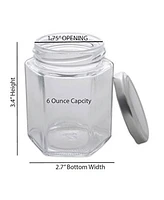 Design Imports Set of 12 Hexagon Jars with Lids