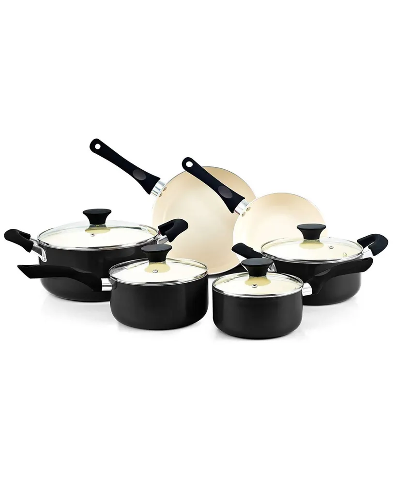 Cook N Home 10 Piece Aluminum Ceramic Coating Nonstick Cookware Sets