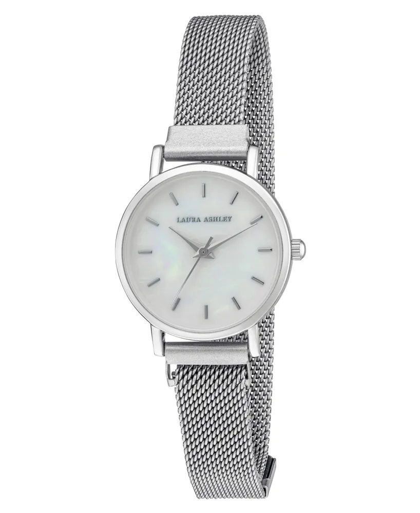 Amazon.com: Laura Ashley Women's Round Silver Expandable Stainless Steel  Bracelet Watch (LA31034SS) : Clothing, Shoes & Jewelry