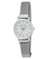 Laura Ashley Women's Sleek Silver Tone Alloy Mesh Magnet Bracelet Watch 29mm