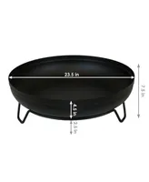 Sunnydaze Decor 23-Inch Steel Wood-Burning Fire Pit Bowl - Black