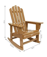 Natural Fir Wood Outdoor Adirondack Rocking Chair with Cedar Finish