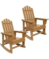 Natural Fir Wood Outdoor Adirondack Rocking Chair with Cedar Finish