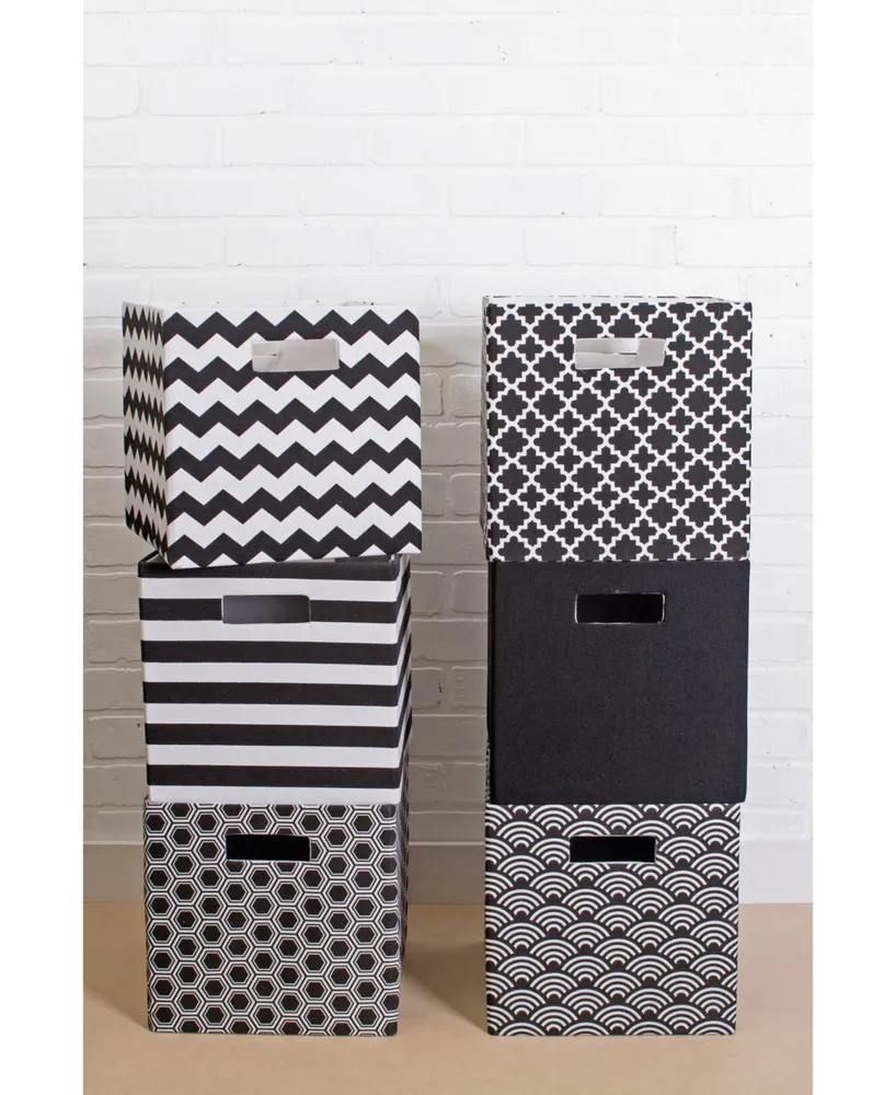 Design Imports Polyester Cube Stripe Square
