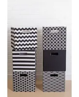 Design Imports Polyester Cube Stripe Square