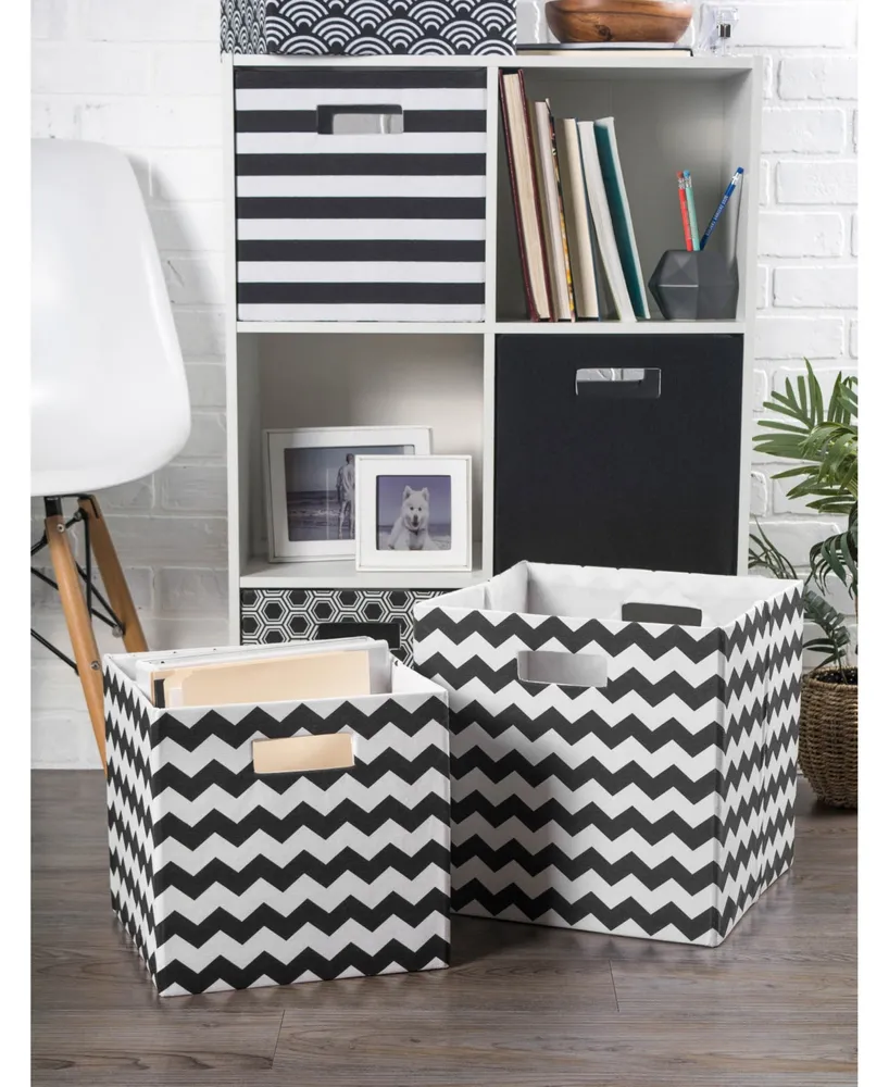 Design Imports Polyester Cube Stripe Square