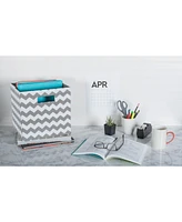 Design Imports Chevron Stripe Polyester Storage Bin