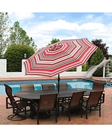 9 ft Striped Patio Umbrella