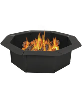 Sunnydaze Decor 2.2mm Thick Steel Above-/In-Ground Octagon Fire Pit Insert - 38 Inches W