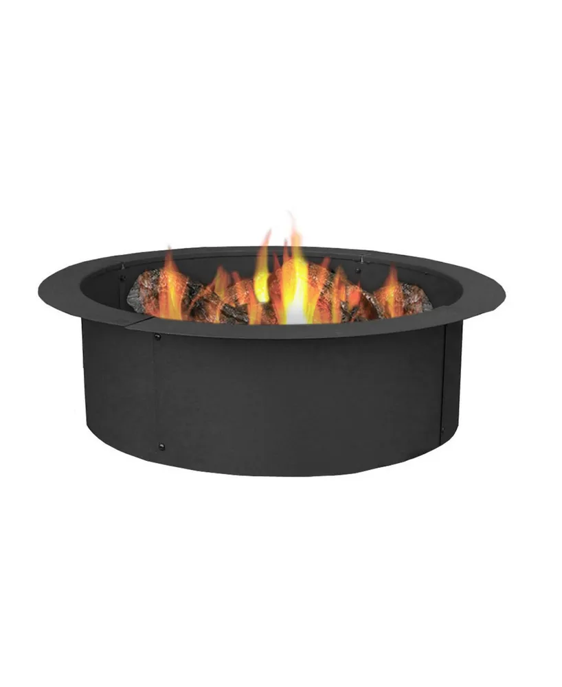 Sunnydaze Decor Steel Above-/In-Ground Fire Pit Ring Insert - 33-Inch Outer Diameter (27-Inch Inner Diameter)