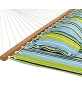 Two-Person Quilted Fabric Hammock with Spreader Bars