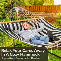 Quilted Outdoor Hammock with Spreader Bars - - - Hammock