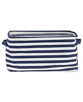 Design Imports Polyethylene Coated Herringbone Woven Cotton Laundry Bin Stripe French Rectangle Medium Set of 2