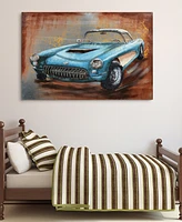 Empire Art Direct Blue car Mixed Media Iron Hand Painted Dimensional Wall Art, 32" x 48" x 2.4"