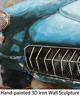 Empire Art Direct Blue car Mixed Media Iron Hand Painted Dimensional Wall Art, 32" x 48" x 2.4"