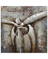 Empire Art Direct Retro Airplane 1 Mixed Media Iron Hand Painted Dimensional Wall Art, 32" x 32" x 3"