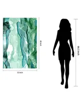 Empire Art Direct Water Women I Frameless Free Floating Tempered Art Glass Wall Art by Ead Art Coop, 48" x 32" x 0.2"