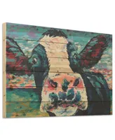 Empire Art Direct Curious Cow 1 and 2 Arte de Legno Digital Print on Solid Wood Wall Art, 24" x 36" x 1.5"