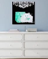 Empire Art Direct Snowball Frameless Free Floating Tempered Glass Panel Graphic Cat Wall Art, 20" x 20" x 0.2"