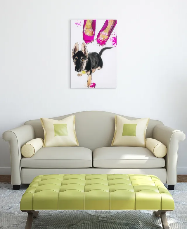 Empire Art Direct Frameless Free Floating Print Tempered Glass Panel  Graphic Pet Wall Art Ready to Hang, 20 x 20, Pretty in Pink Shih Tzu