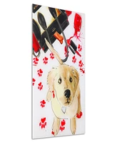 Empire Art Direct Oh Oh Again Frameless Free Floating Tempered Glass Panel Graphic Dog Wall Art, 24" x 16" x 0.2"