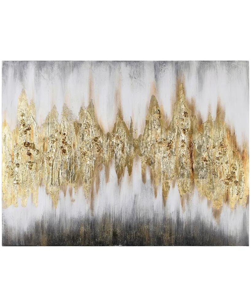 Empire Art Direct Gold Frequency Textured Metallic Hand Painted Wall Art by Martin Edwards, 30" x 40" x 1.5"