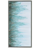 Empire Art Direct Green Frequency Textured Metallic Hand Painted Wall Art by Martin Edwards, 24" x 48" x 1.5"