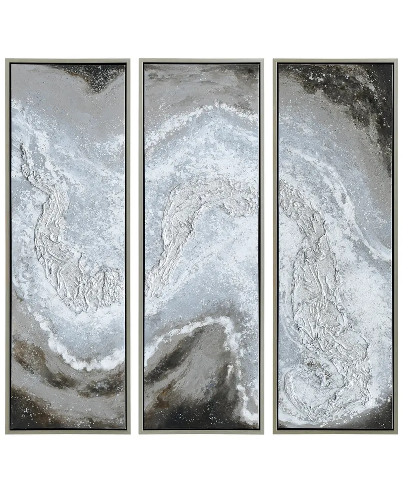 Empire Art Direct Iced Textured Metallic Hand Painted Wall Art Set by Martin Edwards, 60" x 20" x 1.5"