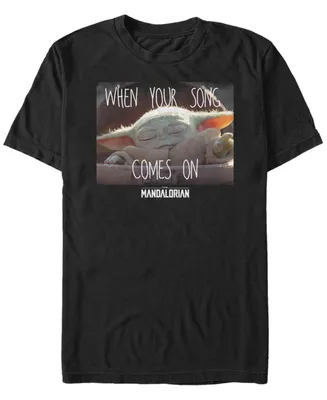 Fifth Sun Men's Star Wars The Mandalorian Child When Your Song Comes on Short Sleeve T-shirt