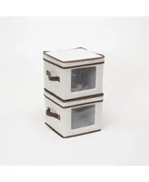 China Plate Storage Box, Salad Plate Storage, Windowed Panel, Stackable and Foldable Frame, Handles and Fully Removable Lid