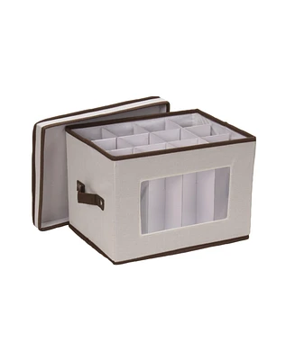Household Essentials Champagne 12 Compartments Flute Storage Box