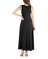 24seven Comfort Apparel Slim Fit A-Line Sleeveless Maxi Dress