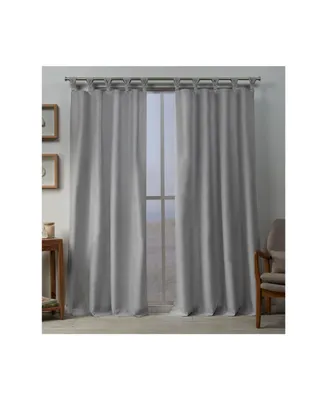 Exclusive Home Curtains Loha Linen Braided Tab Top Curtain Panel Pair, 54" x 108"