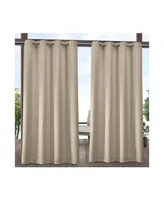 Exclusive Home Indoor/Outdoor Solid Cabana Grommet Top Curtain Panel Pair