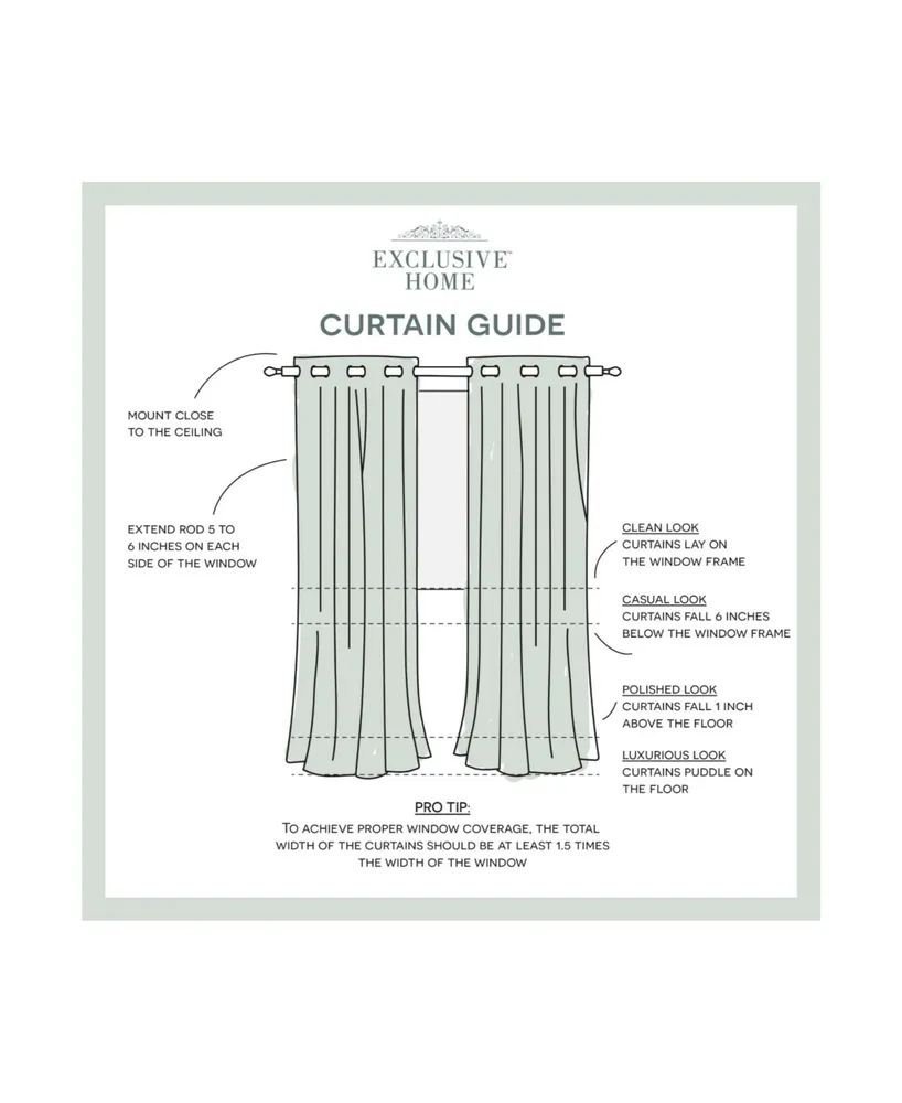 Exclusive Home Curtains Catarina Layered Solid Blackout and Sheer Grommet Top Curtain Panel Pair, 52" x 84"