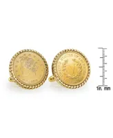 American Coin Treasures Gold-Layered 1800's Liberty Nickel Rope Bezel Coin Cuff Links