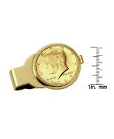 Men's American Coin Treasures Gold-Layered Jfk 1964 First Year of Issue Half Dollar Coin Money Clip