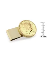 Men's American Coin Treasures Gold-Layered Jfk 1964 First Year of Issue Half Dollar Stainless Steel Coin Money Clip