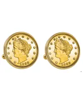 American Coin Treasures Gold-Layered 1800's Liberty Nickel Bezel Coin Cuff Links