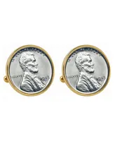 American Coin Treasures 1943 Lincoln Steel Penny Bezel Coin Cuff Links