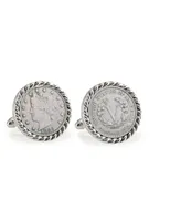 American Coin Treasures 1883 First-Year-Of-Issue Liberty Nickel Rope Bezel Coin Cuff Links