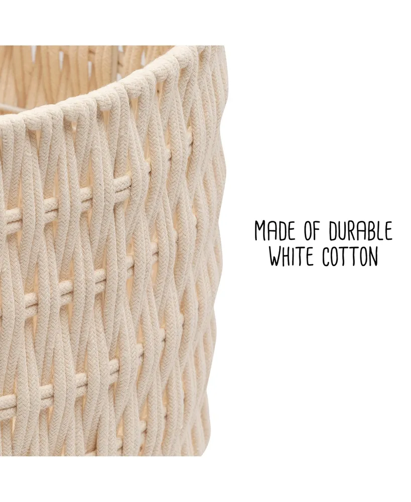 Honey Can Do Set of 3 Metal Frame Nesting Round Rope Baskets