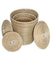 Honey Can Do Set of 3 Nesting Seagrass Snake Charmer's Baskets
