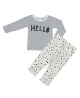 Earth Baby Outfitters Baby Boys or Baby Hello Pajamas, 2 Piece Set